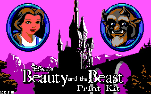 Beauty and the Beast Print Kit (MS-DOS) Tandy Graphics