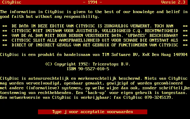 CityDisc Tilburg v2.3 (1994)