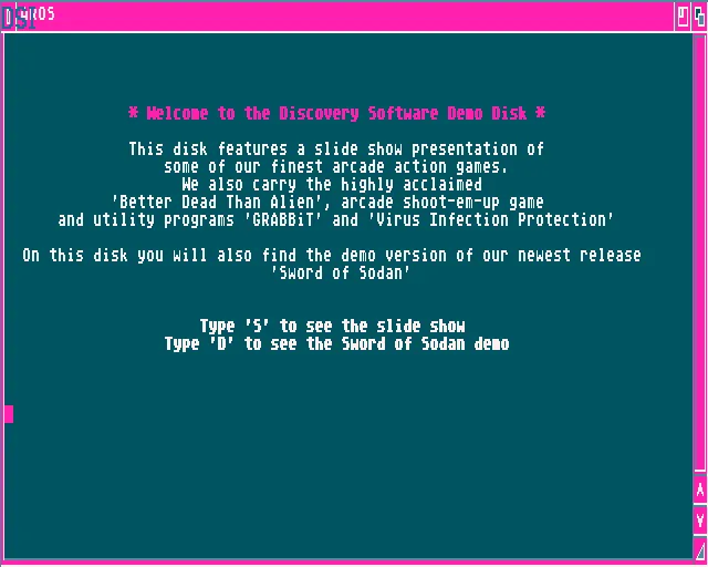 Discovery Software Demo Disk