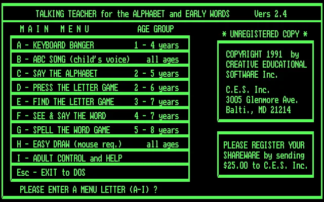MS-DOS: ABC-TALK (CGA)