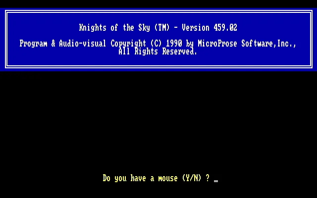 MS-DOS: Knights of the Sky (Tandy Machine)