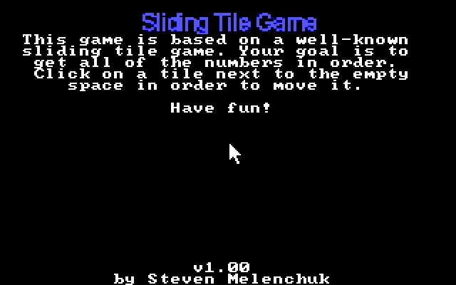 Sliding Tile Game
