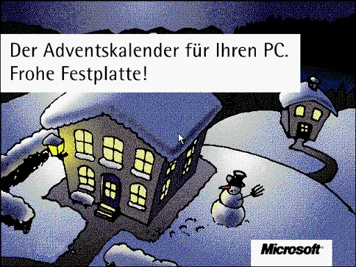 Frohe Festplatte (Microsoft Adventskalender für Windows 3.x)