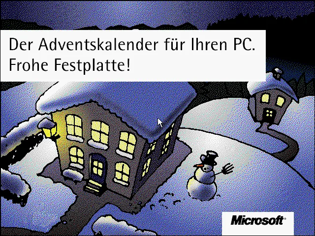 Frohe Festplatte (Microsoft Adventskalender für Windows 3.x)